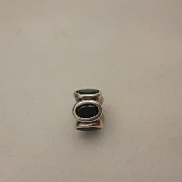 Pandora Oval lights black CZ charm 925 ALE - Picture 2 of 3